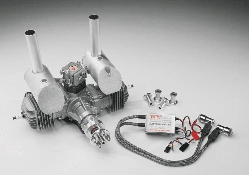 DLE 60 Twin Gas Engine with Electronic Ignition & Pitts-Style Mufflers