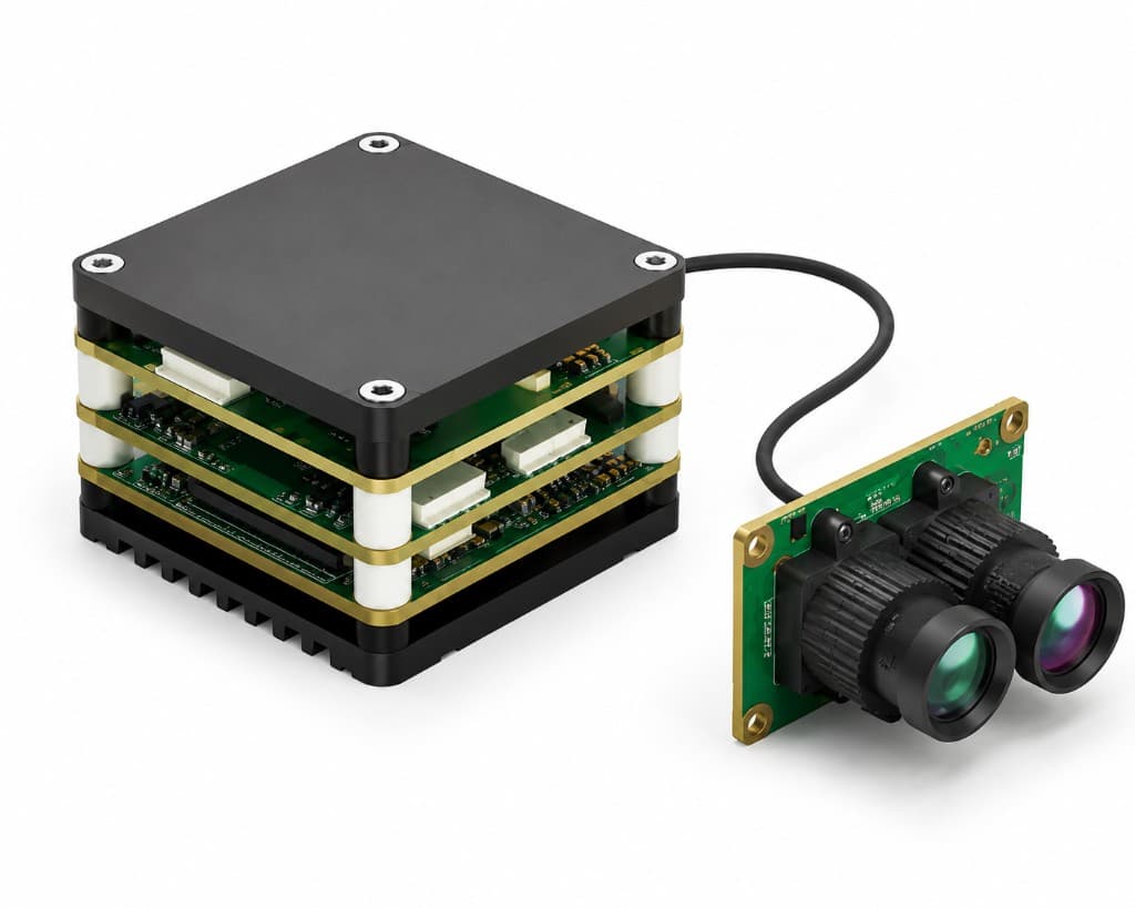 FlySpark AI Vision FlyCube D - DualView AI Visual Tracking Module | Dual Visible Camera | 1.2km Vehicle Recognition