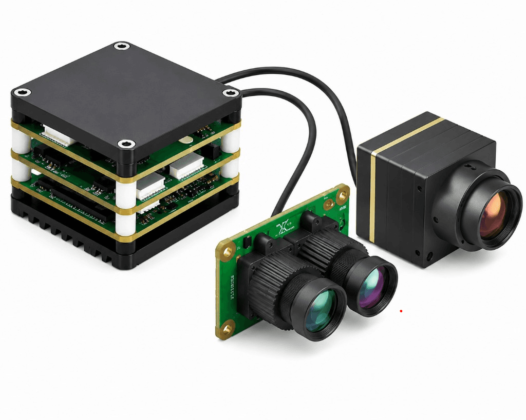 FlySpark AI Vision FlyCube DT Pro - DualView Thermal Pro AI Visual Tracking Module | Dual Visible Camera + 640 Thermal | 1.2km Recognition