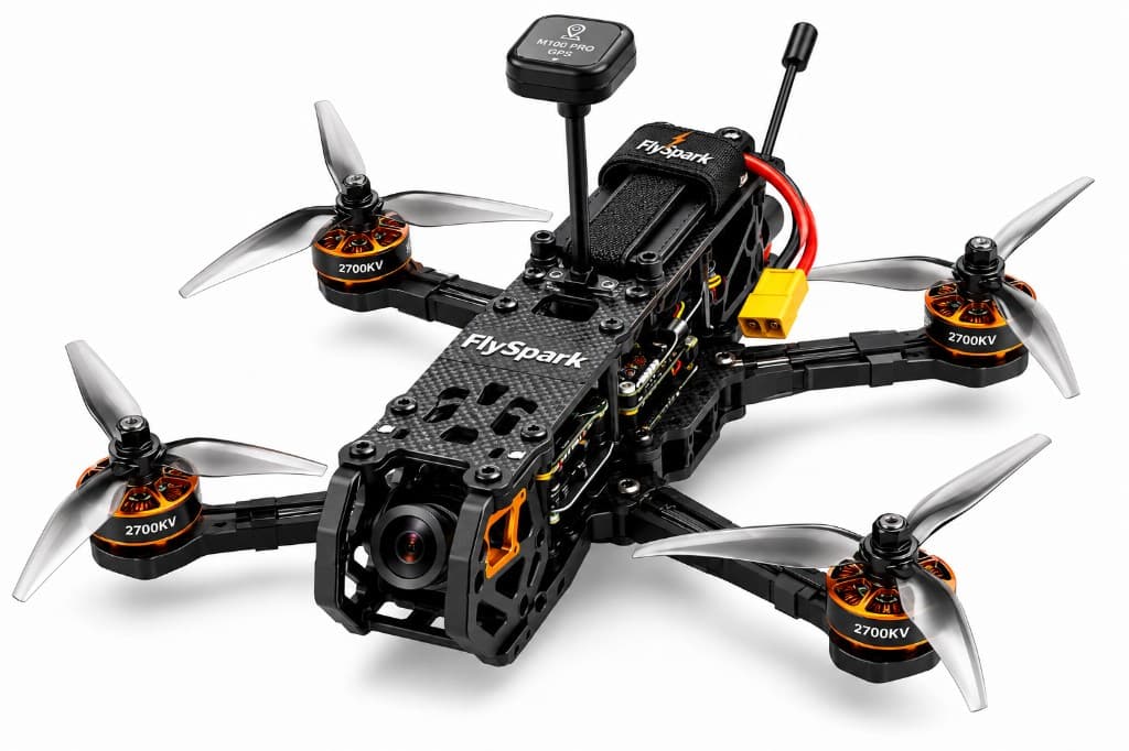 FlySpark 5 Inch Long-Range FPV Drone | 6S 5000mAh GPS FPV Quad with 2.5W VTX & ELRS 6KM Control Link