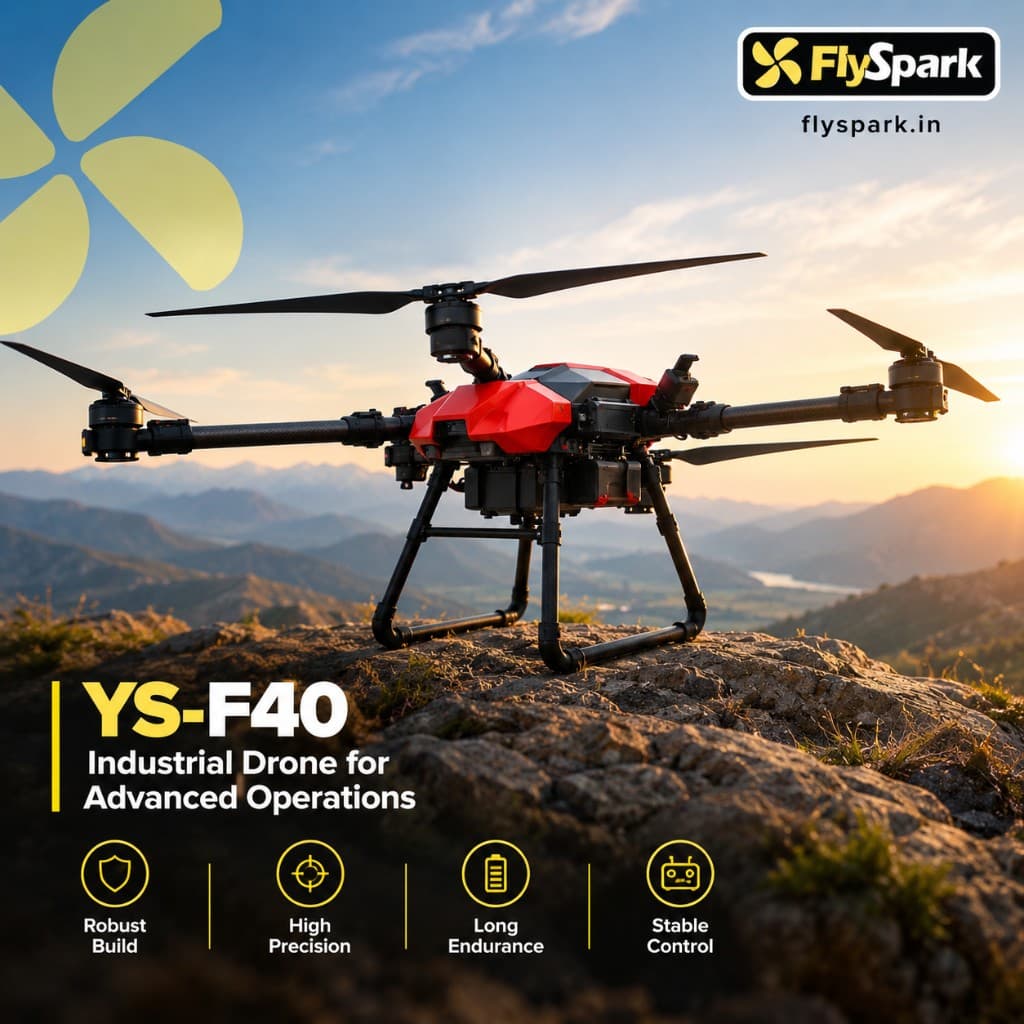 FlySpark YS-F40 Heavy-Lift Transport UAV | 10kg-40kg Payload Cargo Drone with RTK, X11 Max Power System, C12 Dual-Light Gimbal & G20 Remote Controller